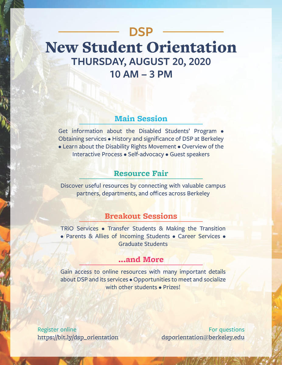 DSP New Student Orientation - Fall 2020