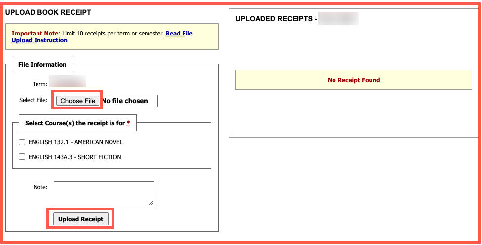 AIM - Upload Book Receipt.